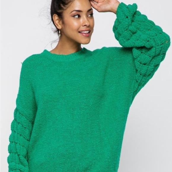 &merci textured bubble sweater SZ LG - Picture 4 of 6